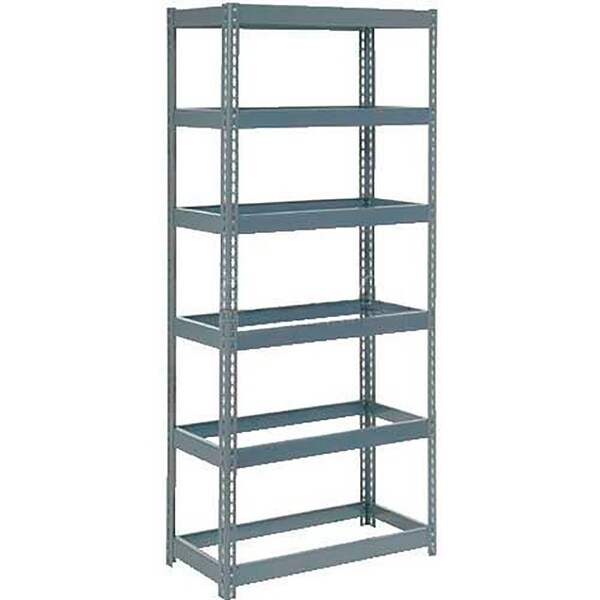 Extra Heavy Duty Shelving 36W x 12D x 72H With 6 Shelves, No Deck, Gray